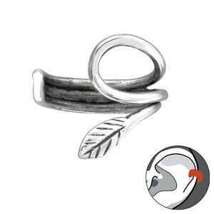 Sterling Silver Leaf Cuff​